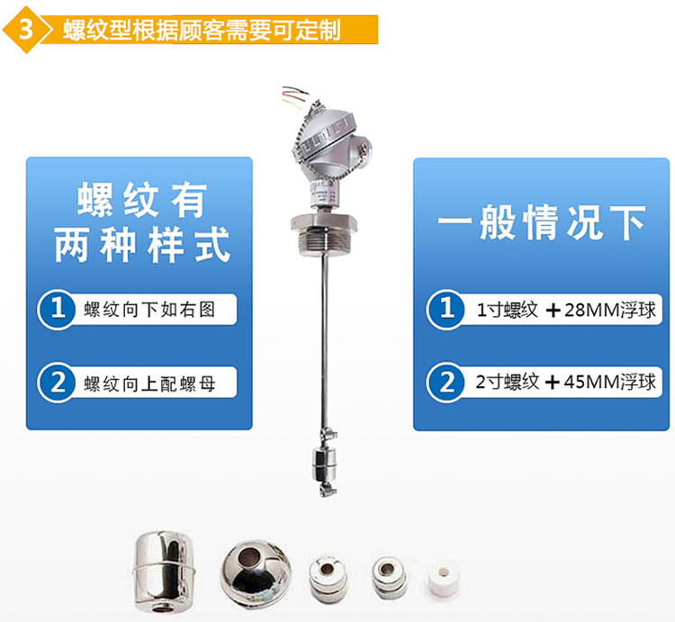 防爆浮球液位計(jì)螺紋分類圖