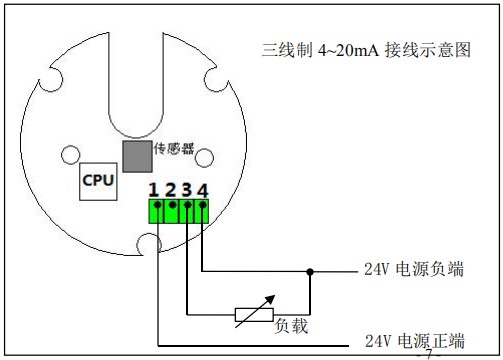 遠(yuǎn)傳橢圓齒輪流量計(jì)三線制接線圖